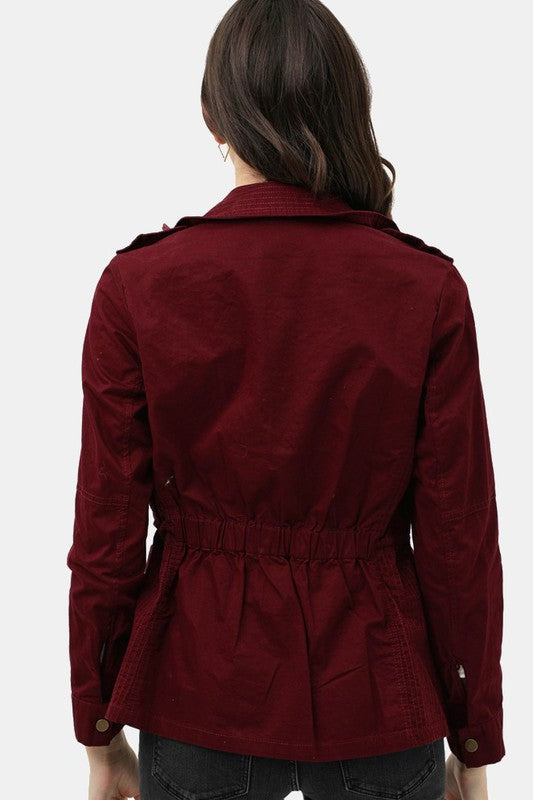 Maroon utility hot sale jacket women's