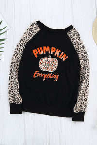 Leopard Pumpkin Print Long Sleeve Shirt