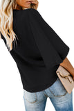 Black Button Tie Top