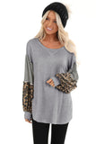 Gray Leopard Striped Long Sleeve