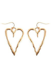 Gold Tone Heart Earrings