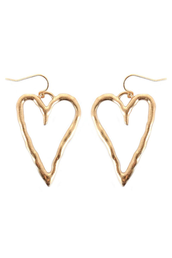 Gold Tone Heart Earrings