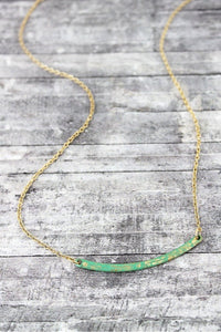 Patina Curved Bar Necklace