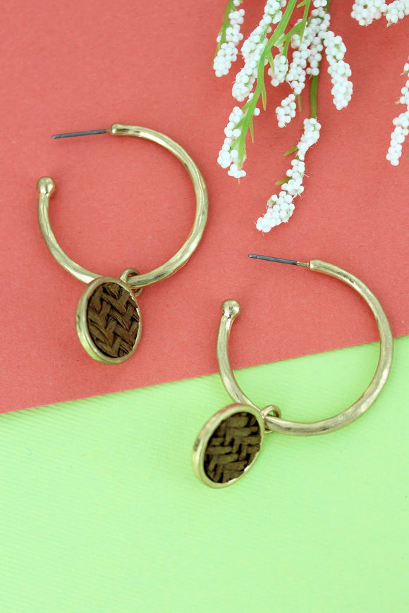 Brown And Gold Hoop Earrings