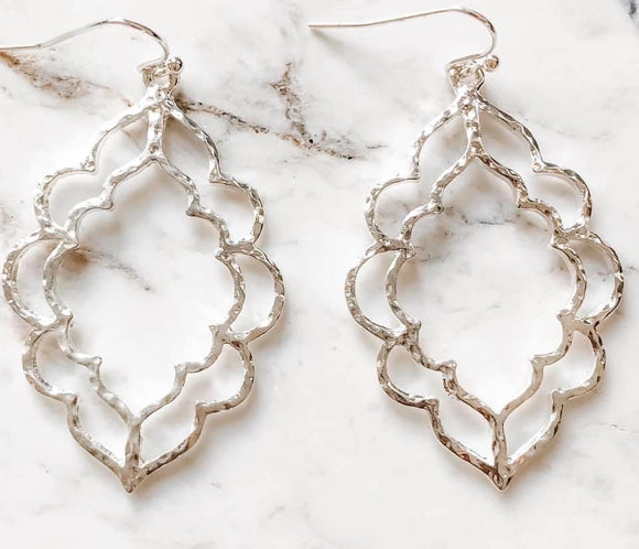 Double Moroccan Hammered Design Earrings