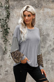 Gray Leopard Striped Long Sleeve