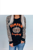 Leopard Pumpkin Print Long Sleeve Shirt