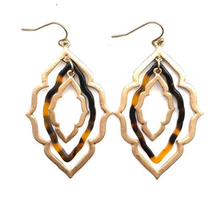 Gold & Leopard Acrylic Earrings