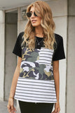 Black, Camo and Striped Pocket T-Shirt