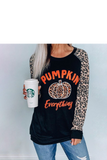 Leopard Pumpkin Print Long Sleeve Shirt