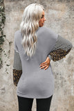 Gray Leopard Striped Long Sleeve