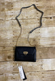 Isabelle Elegant Black Vegan Crossbody Clutch