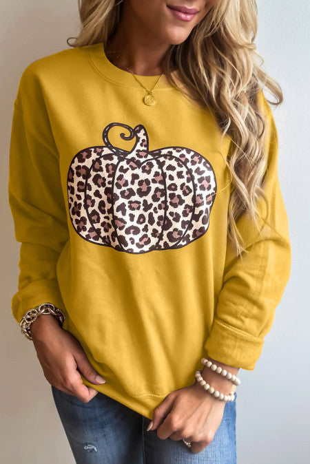 Animal Print Pumpkin Graphic Sweatshirt