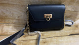 Isabelle Elegant Black Vegan Crossbody Clutch