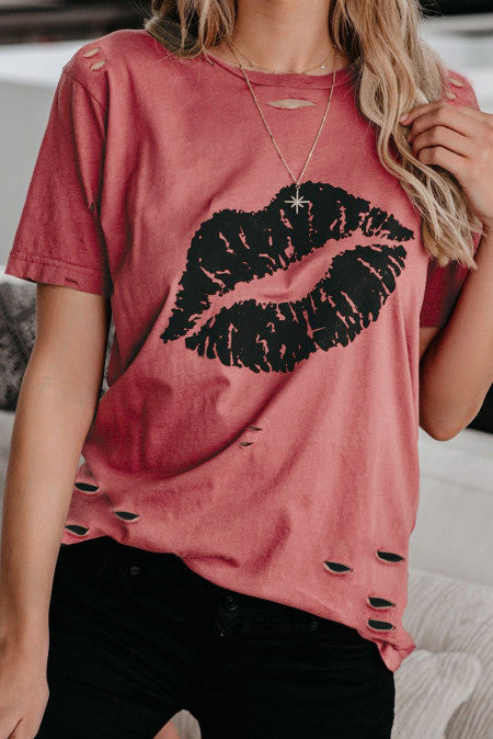 Kiss Distressed Tee