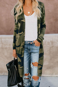 Green Camo Long Cardigan