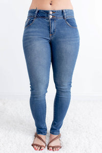 C'est Toi Mid Rise Skinny Jeans - Candace Wash