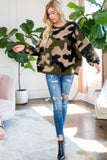 Camouflage Print Soft Knit Sweater