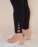 Black Leggings Criss Cross Detail (Plus Size)