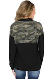 Camo & Black Kangaroo Pocket 1/3 Zip Sweatshirt