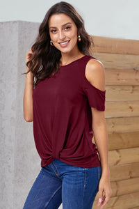 Burgundy Twist Front Top