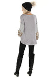 Gray Leopard Striped Long Sleeve