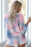 Blue Tie Dye Knit Pajamas Set