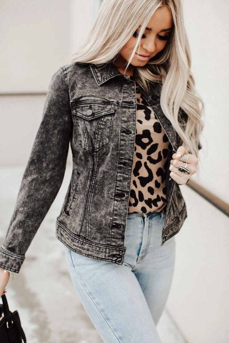 Gray Wash Denim Jacket