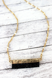 GOLD AND BLACK PYTHON BAR NECKLACE