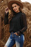 Black Polka Dot Lantern Blouse