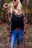 Brown Leopard Print Cardigan