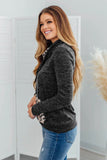 Gray & Leopard Cowl Neck Pullover