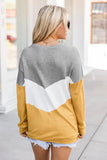 Yellow Waffle Chevron Long Sleeve