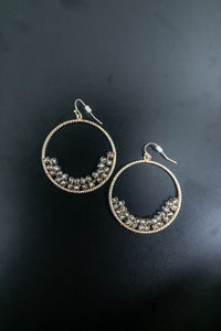 Gold Circle Beaded Earrings