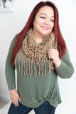 Beige Or Black Infinity Scarf