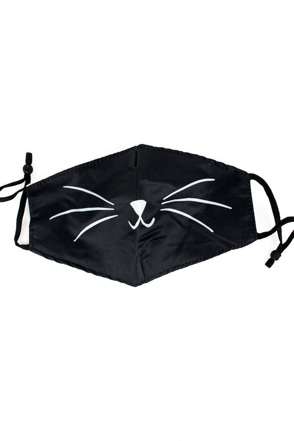 CAT WHISKERS TWO-LAYER FASHION FACE MASK WITH FILTER POCKET