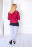 Red Faux Suede Jacket