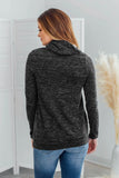 Gray & Leopard Cowl Neck Pullover