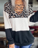 Leopard Linked Neck Long Sleeve