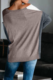 Khaki, Gray & White Color Block Sweater