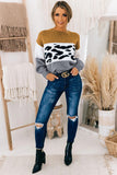 Gray, Leopard & Mustard Sweater