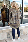 Oversize Camo Side Slits Long Sleeve