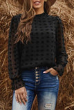 Black Polka Dot Lantern Blouse